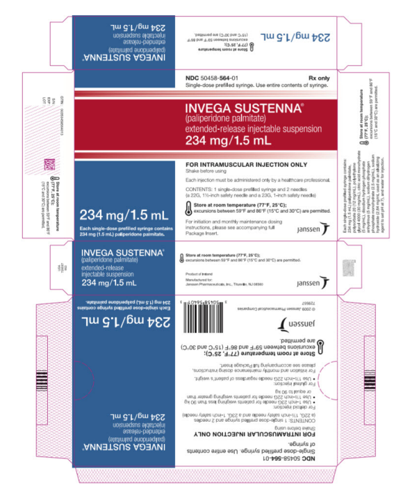 Invega sustenna 234 mg/1.5 ml injection, extended release